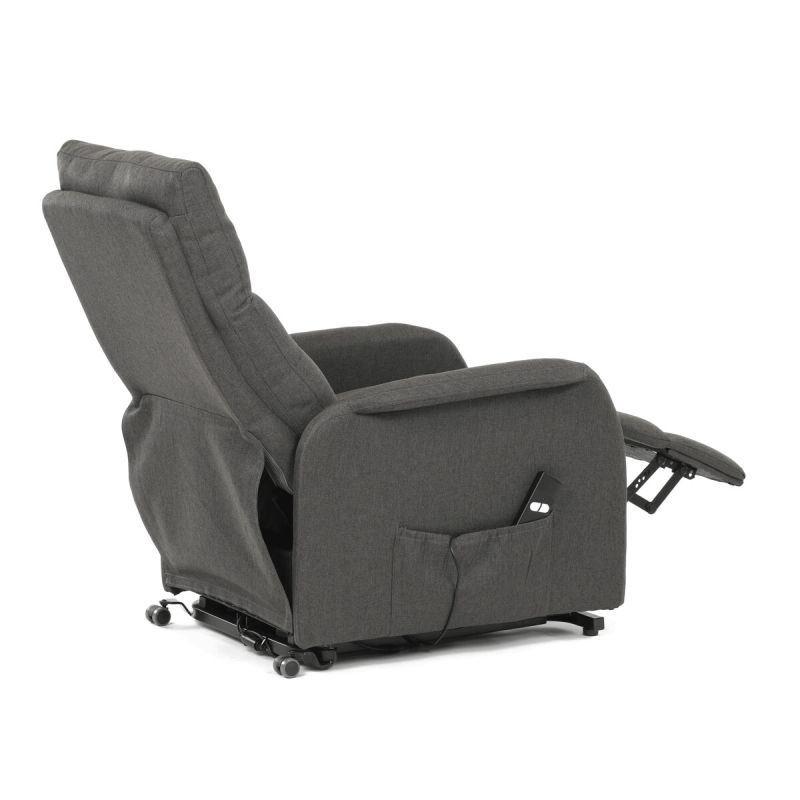 Elegantné elektrické polohovacie kreslo v sivom prevedení