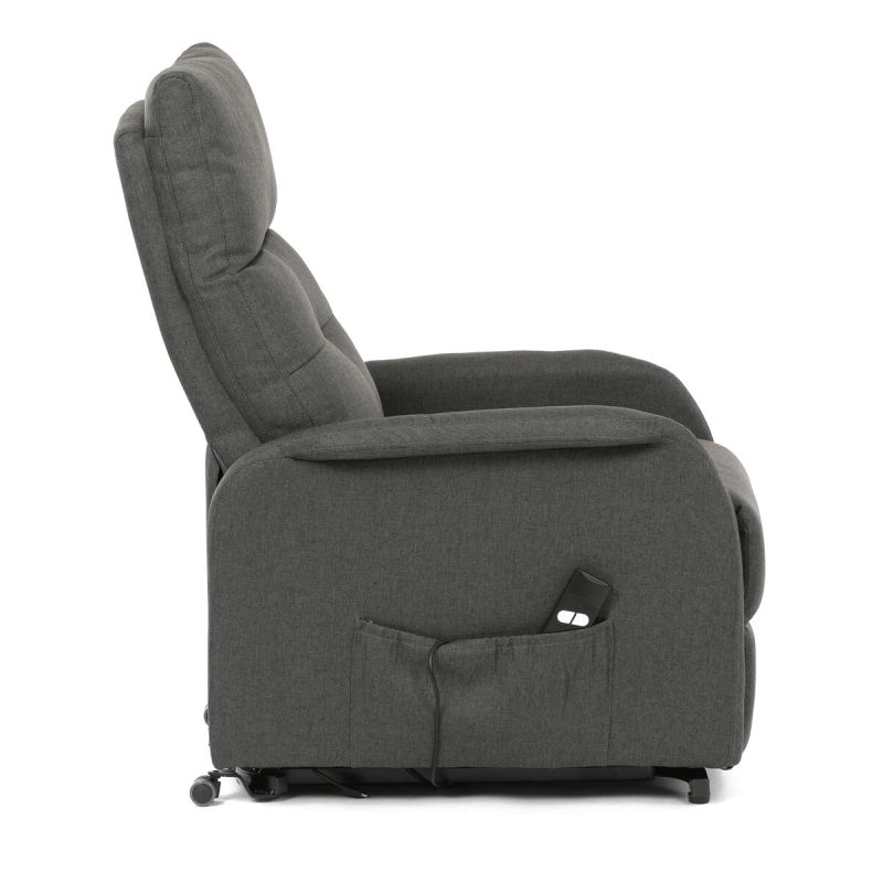 Elegantné elektrické polohovacie kreslo v sivom prevedení