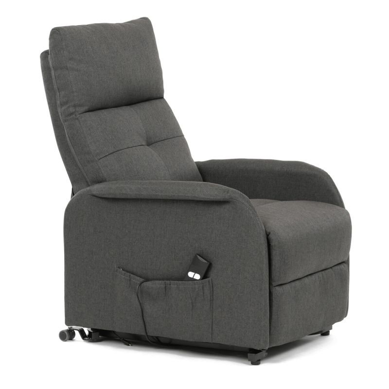 Elegantné elektrické polohovacie kreslo v sivom prevedení