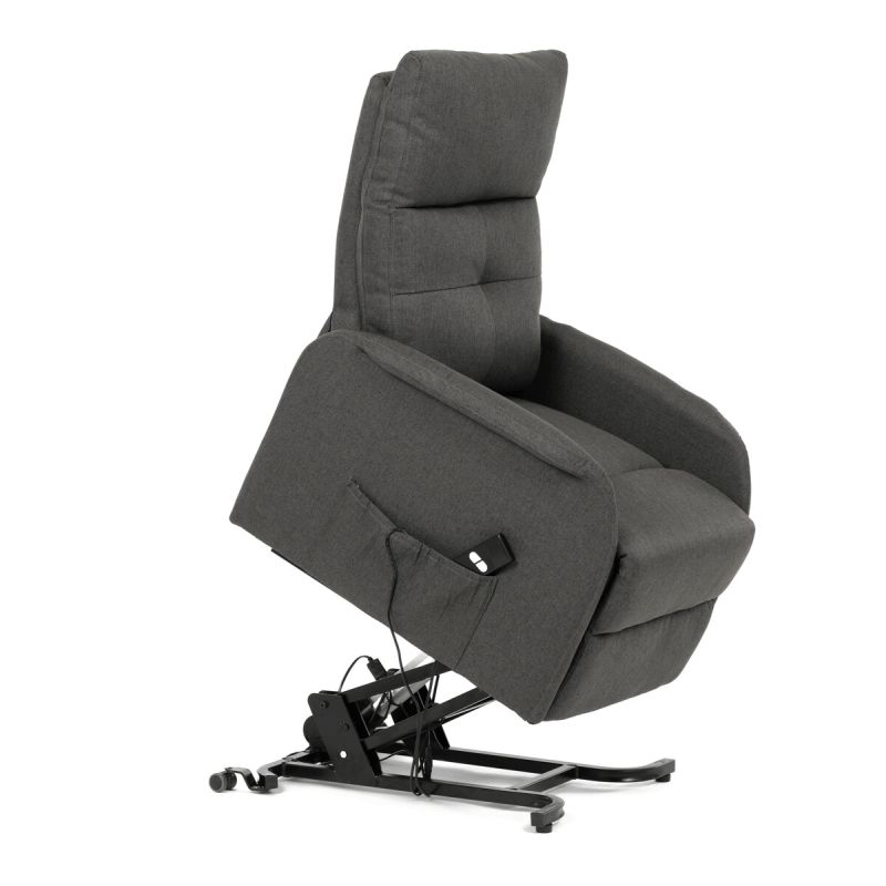 Elegantné elektrické polohovacie kreslo v sivom prevedení