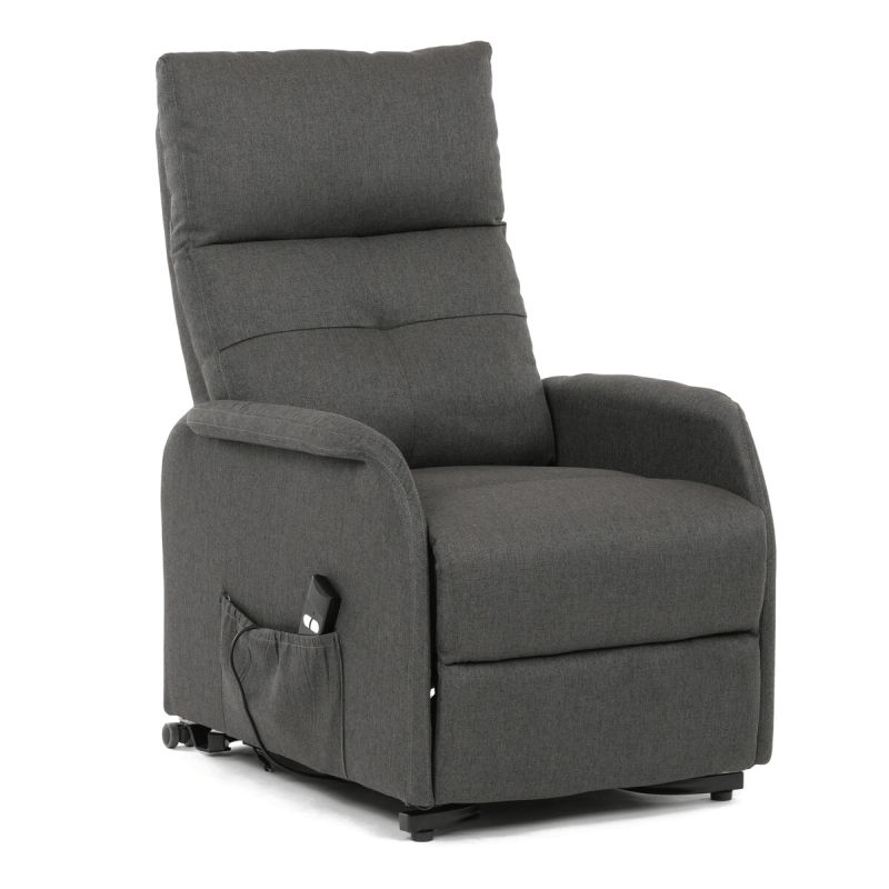 Elegantné elektrické polohovacie kreslo v sivom prevedení