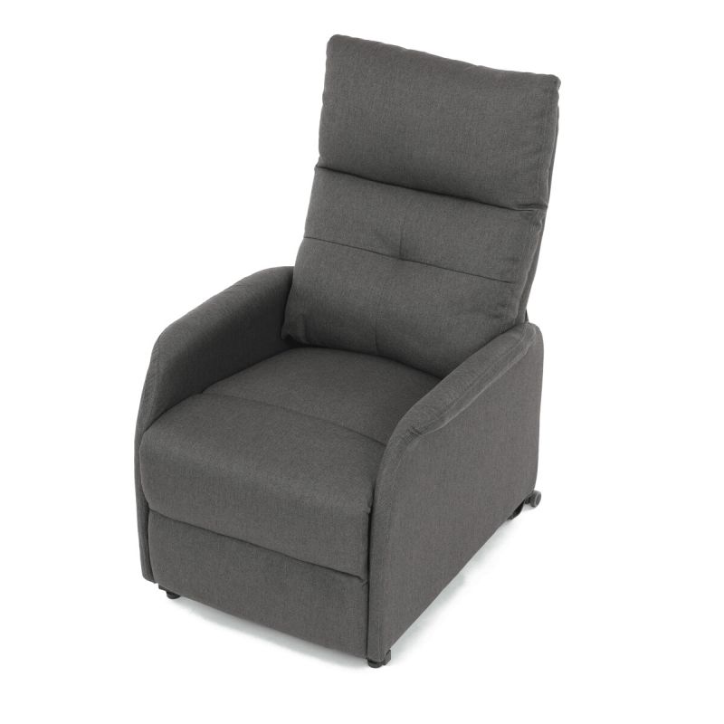 Elegantné elektrické polohovacie kreslo v sivom prevedení