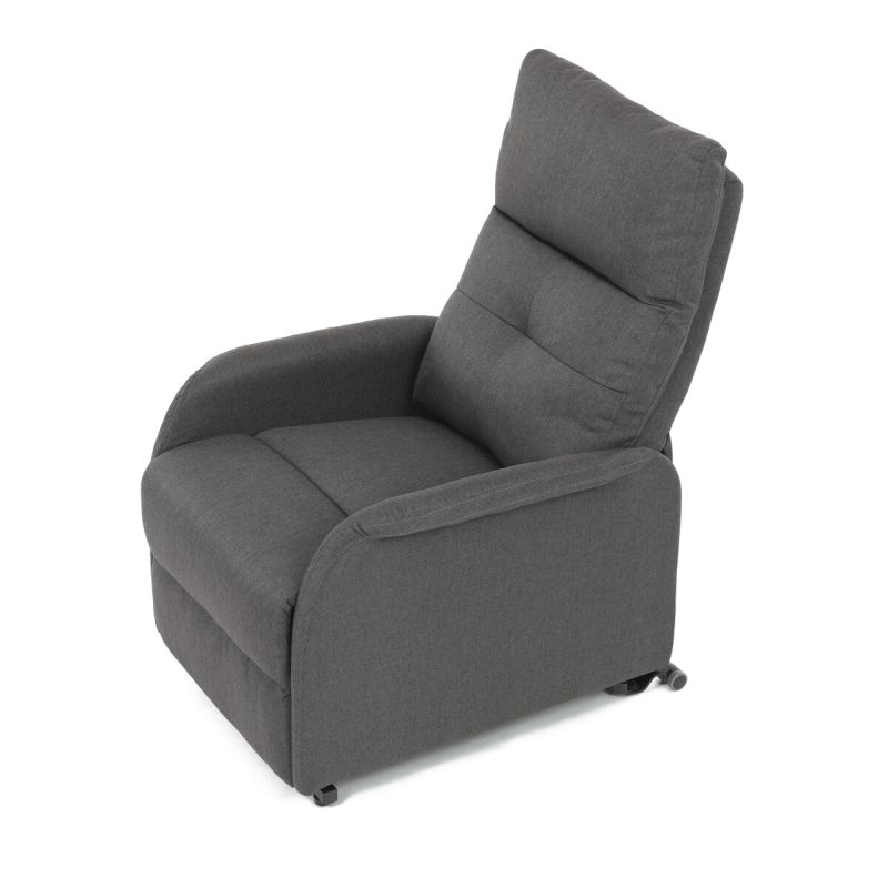 Elegantné elektrické polohovacie kreslo v sivom prevedení