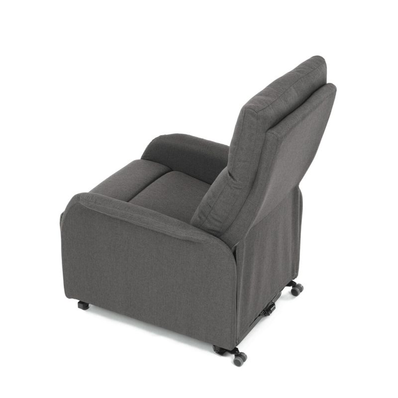 Elegantné elektrické polohovacie kreslo v sivom prevedení