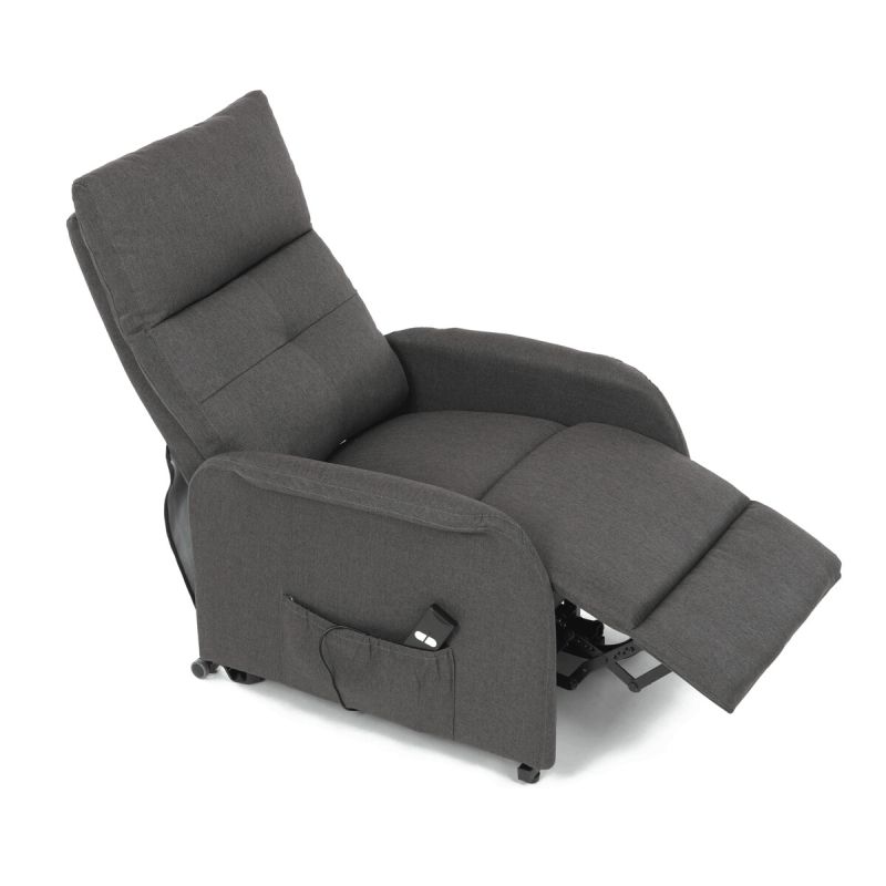 Elegantné elektrické polohovacie kreslo v sivom prevedení
