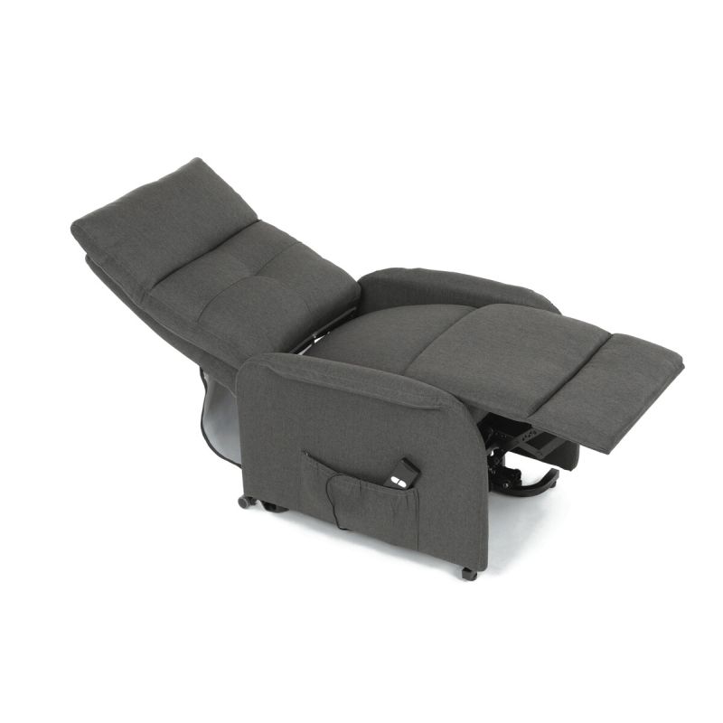 Elegantné elektrické polohovacie kreslo v sivom prevedení