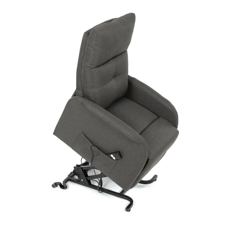 Elegantné elektrické polohovacie kreslo v sivom prevedení