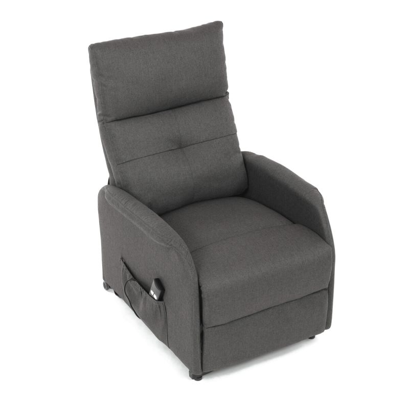Elegantné elektrické polohovacie kreslo v sivom prevedení
