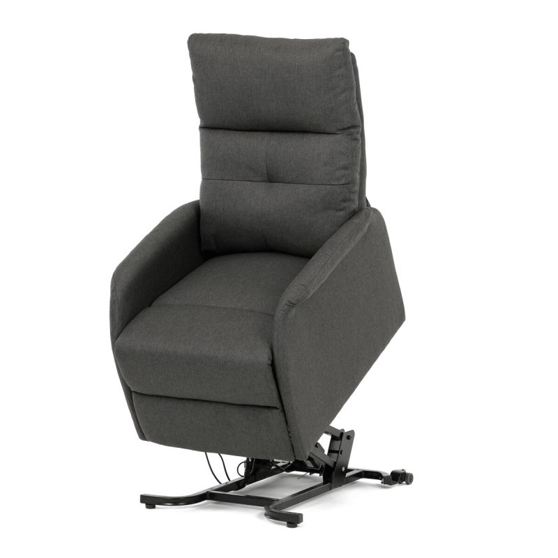 Elegantné elektrické polohovacie kreslo v sivom prevedení