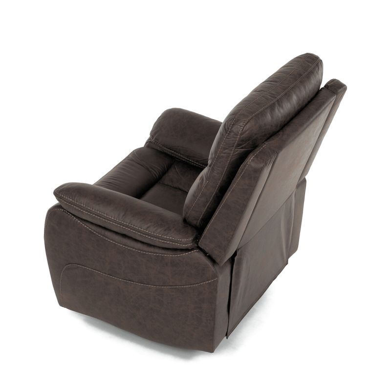 TV a relaxačné kreslo s manuálnym ovládaním, poťah hnedá látka v dekore vintage