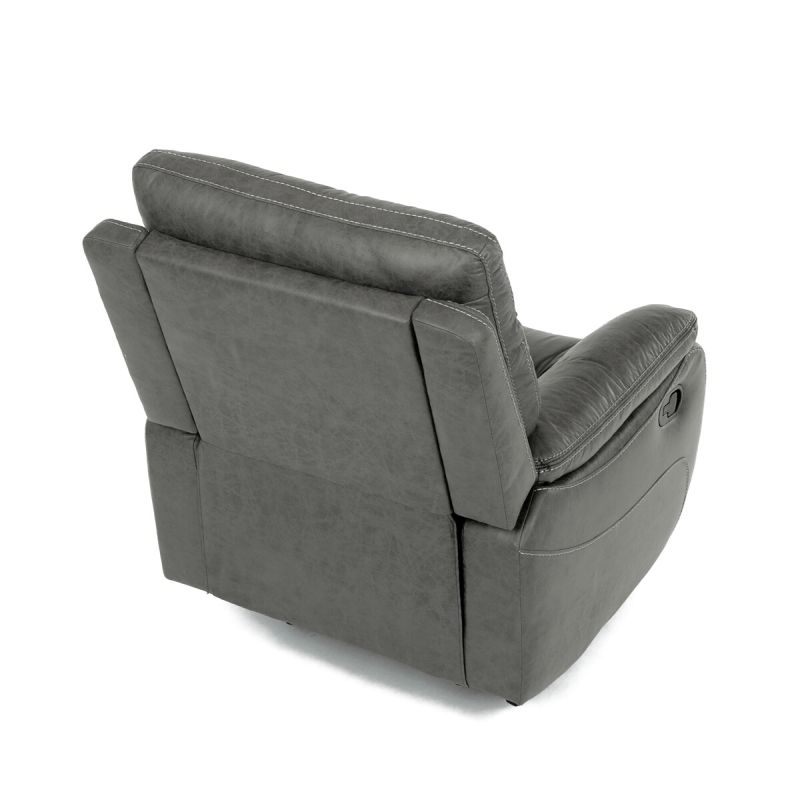 TV a relaxačné kreslo s manuálnym ovládaním, poťah sivá látka v dekore vintage