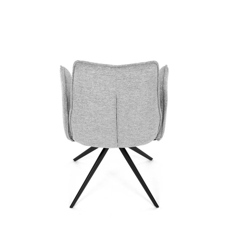 Elegantná jedálenská stolička strieborná látka, 360 ° vratný mechanizmus