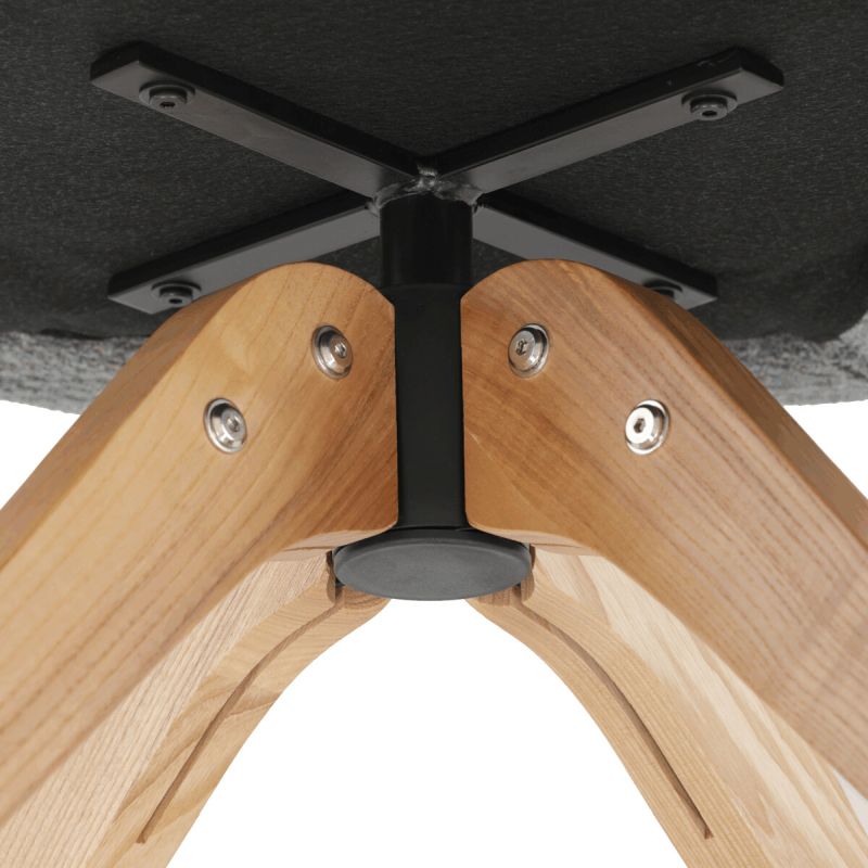 Elegantná jedálenská stolička sivá látka, 360° vratný mechanizmus, masív jaseň
