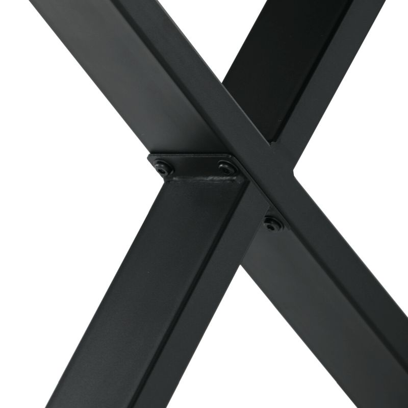 Jedálenský stôl 160x90, MDF sivý dub, nohy kov čierny v tvare X