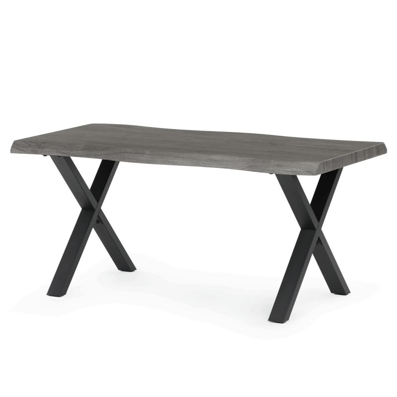 Konferenčný stolík, MDF doska 120x60, dekor sivý dub, nohy čierny kov