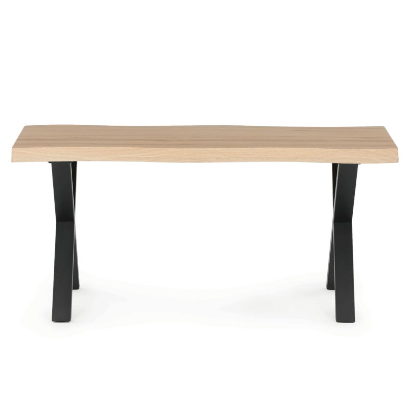 Konferenčný stolík, MDF doska 120x60, dekor divoký dub, nohy čierny kov