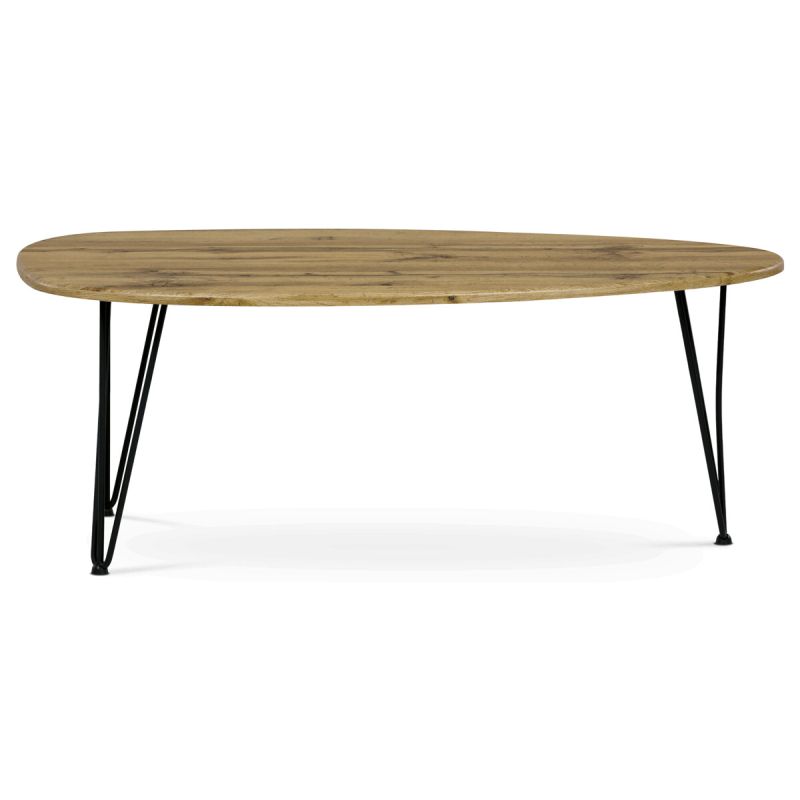 Konferenčný stôl 120x67, MDF doska, dekor divoký dub, čierny kov