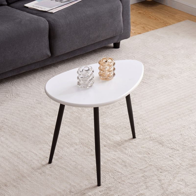 Konferenčný stôl na troch nohách, MDF doska biely mat 60x40