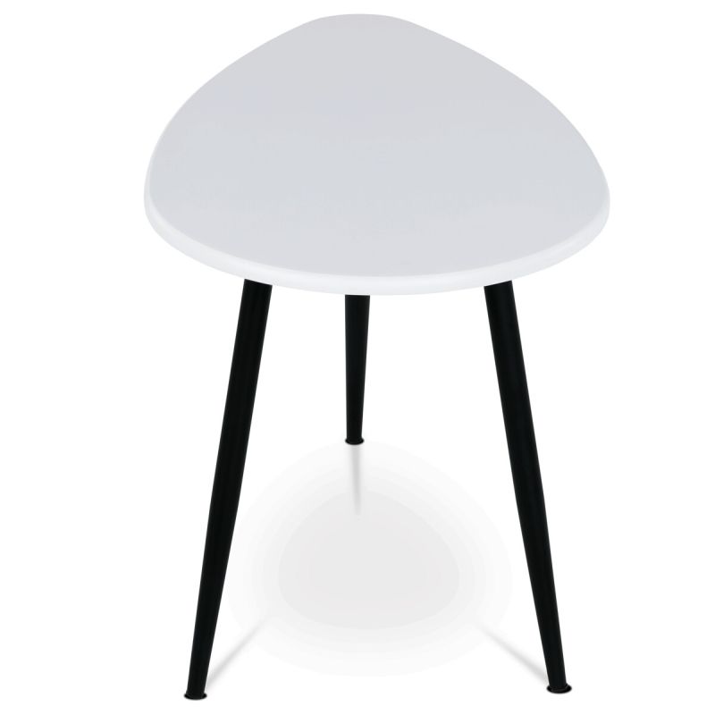 Konferenčný stôl na troch nohách, MDF doska biely mat 60x40