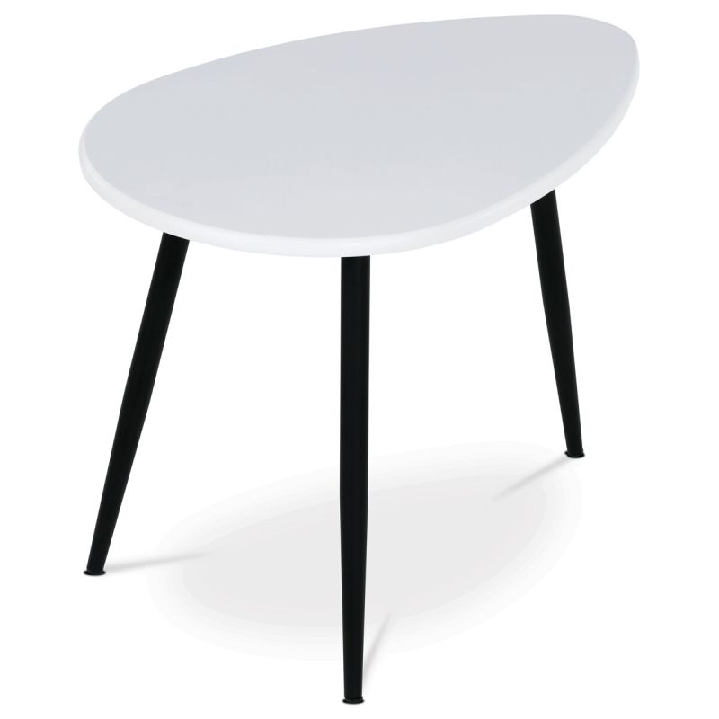Konferenčný stôl na troch nohách, MDF doska biely mat 60x40