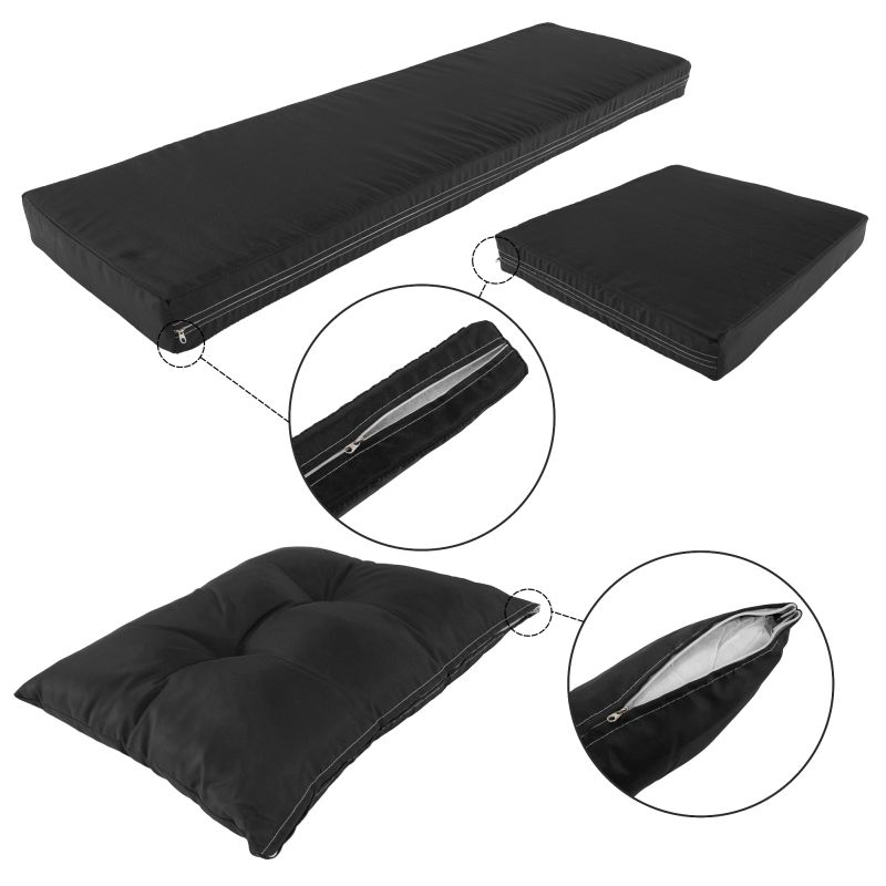 Záhradný 3-dielny ratanový set, svetlohnedá-čierna