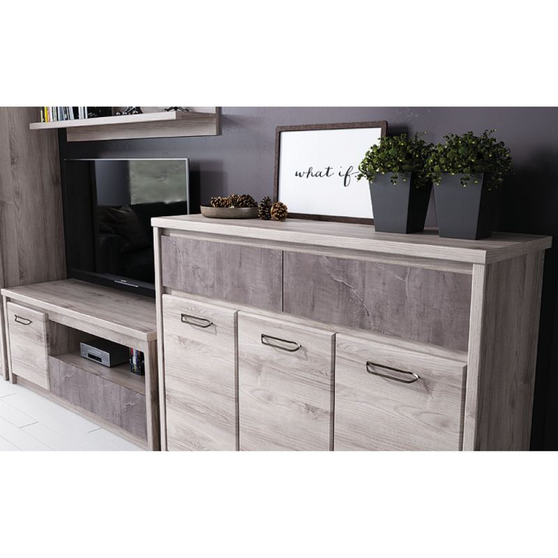 Kombinovaná komoda 3D2S, gaštan nairobi-onyx