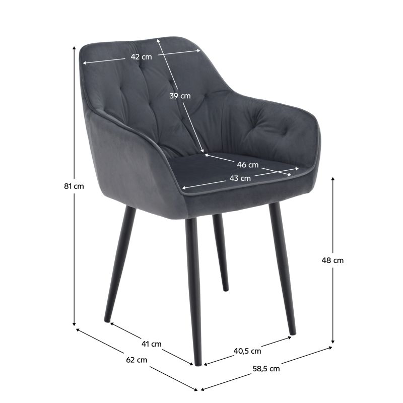Dizajnové kreslo, sivá Velvet látka