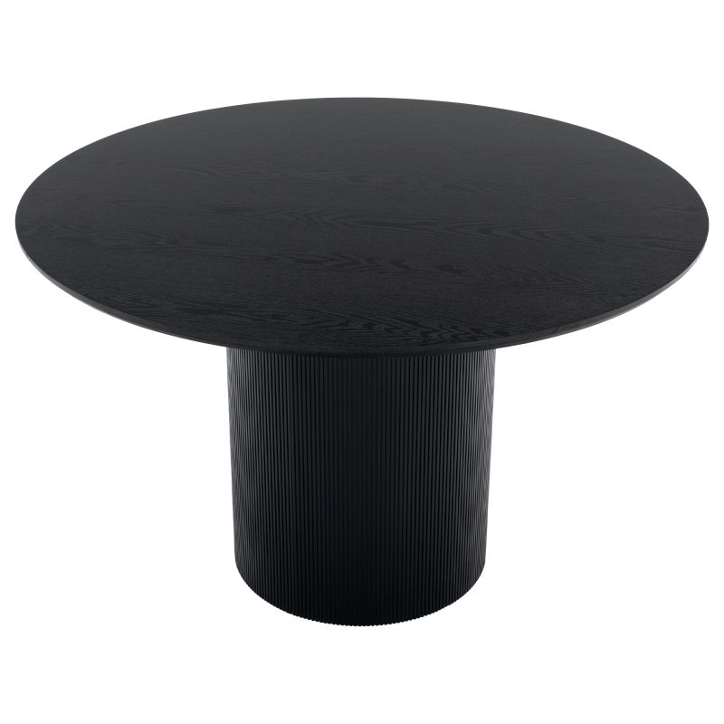 Jedálenský stôl, čierna MDF, priemer 120 cm