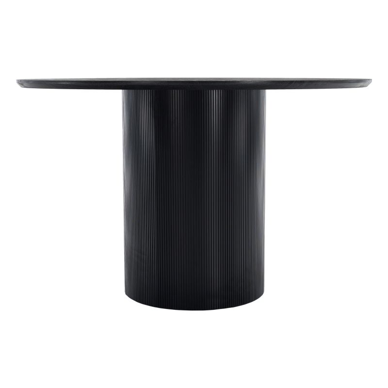 Jedálenský stôl, čierna MDF, priemer 120 cm
