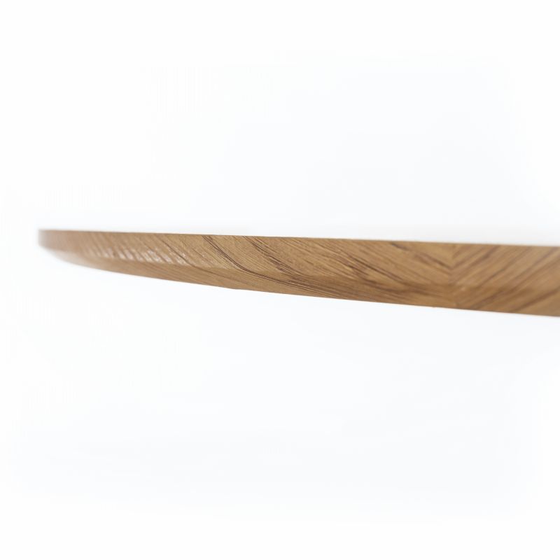 Jedálenský stôl s moderným dizajnom, dub-čierna, priemer 80 cm