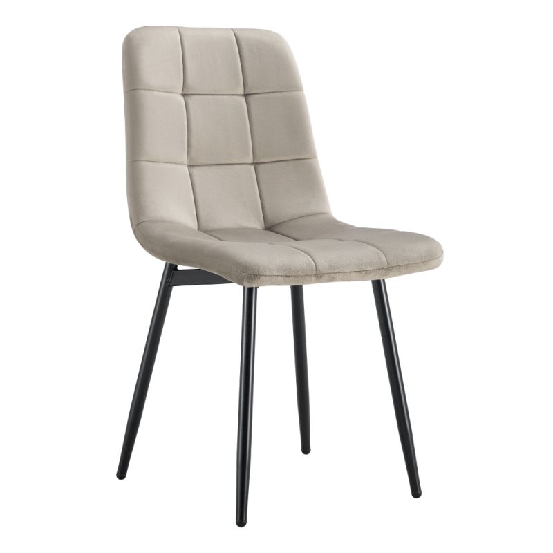 Stolička s nohami z kovu, sivohnedá Taupe Velvet látka