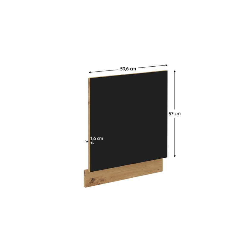 Dvierka na umývačku riadu, čierny mat-dub artisan, ZM 570x596