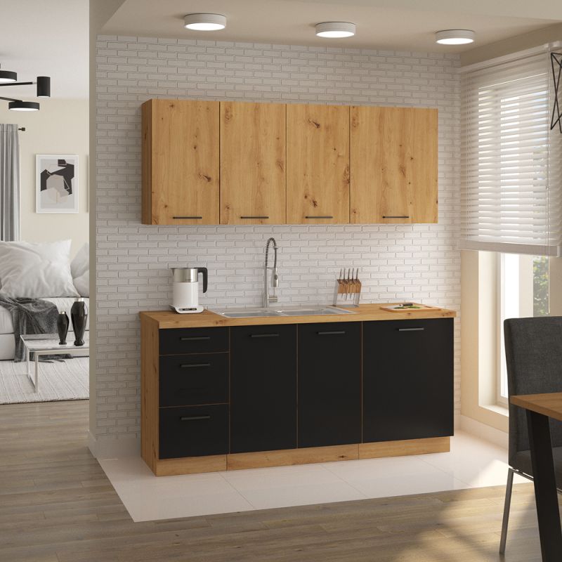 Dvierka na umývačku riadu, čierny mat-dub artisan, ZM 570x596
