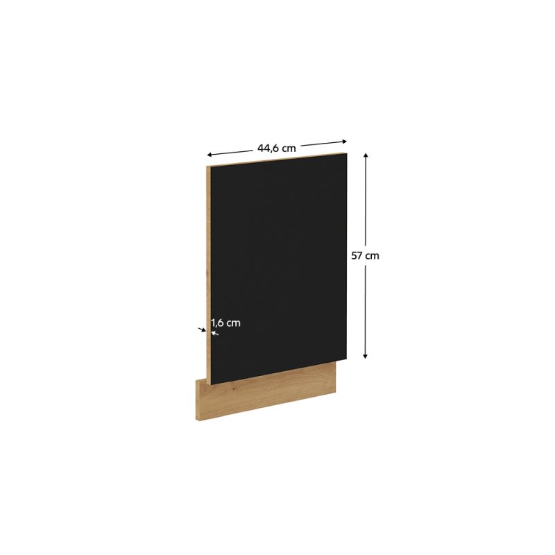 Dvierka na umývačku riadu, čierny mat-dub artisan, ZM 570x446