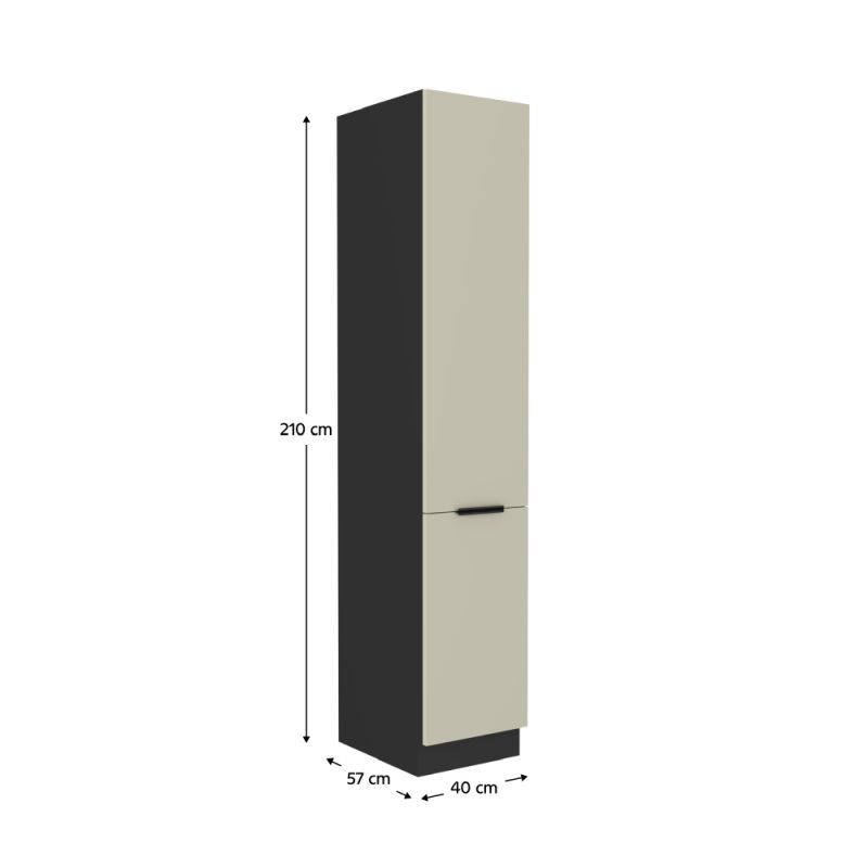 Vysoká skrinka, cashmere-čierna, 40 DK-210 2F, 2x dvierka