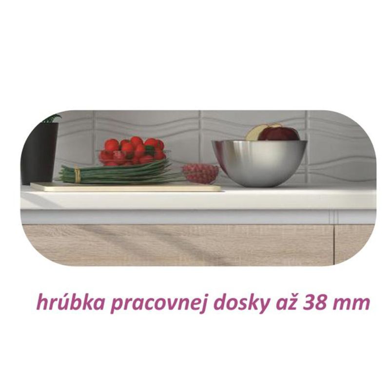 Dolná skrinka D 80 ZL, dub sonoma-biela, 2x dvierka