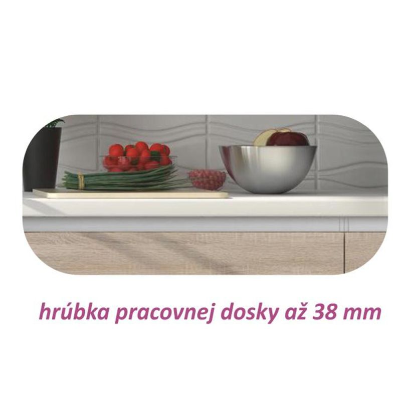 Dolná skrinka D 80 3, dub sonoma-biela, 3x zásuvka