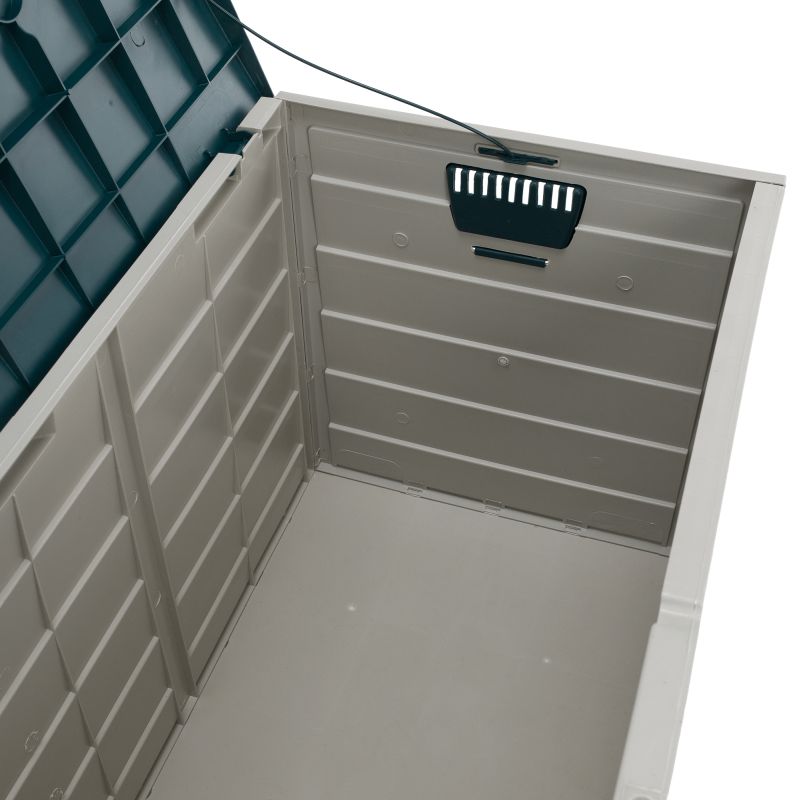 Záhradný úložný box z plastu, sivá-zelená