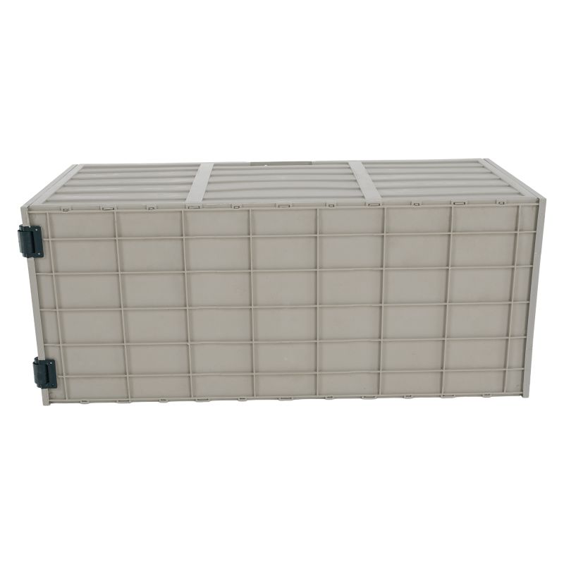 Záhradný úložný box z plastu, sivá-zelená