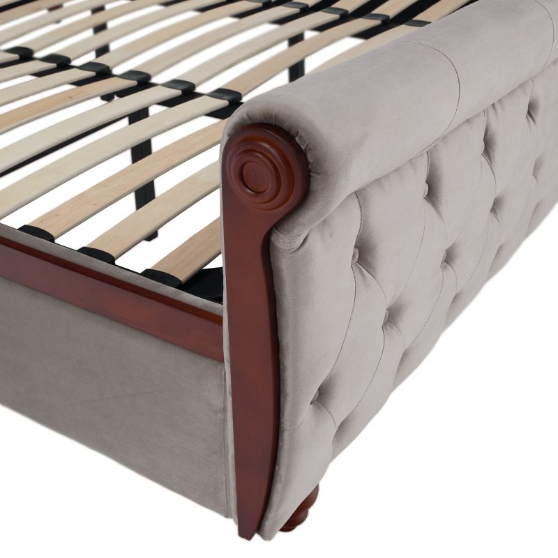 Posteľ s úložným priestorom, 180x200, sivohnedá Taupe Velvet látka