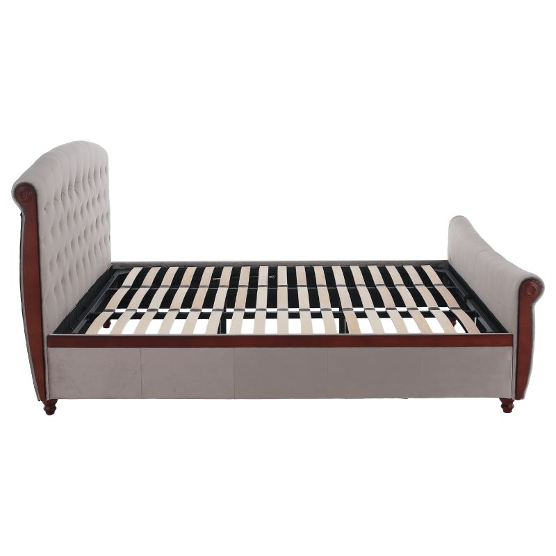 Posteľ s úložným priestorom, 180x200, sivohnedá Taupe Velvet látka