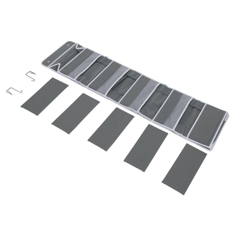 Závesný organizér na dvere, sivá látka