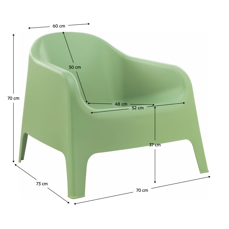 Záhradné stohovateľné kreslo, zelený plast