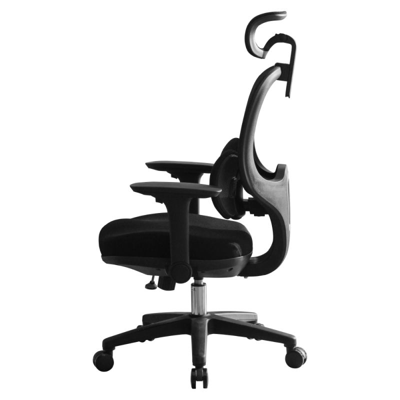 Ergonomické kancelárske kreslo, čierna látka, plast