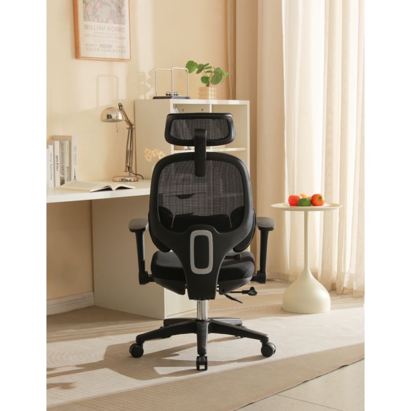 Ergonomické kancelárske kreslo, čierna látka, plast