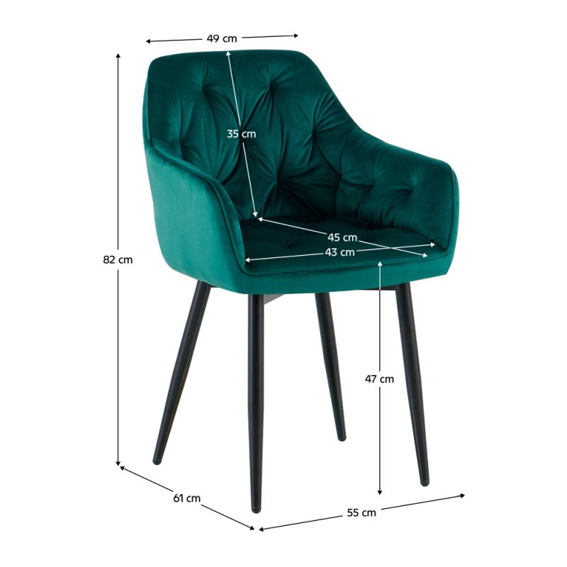 Pôvabné dizajnové kreslo, zelená Velvet látka
