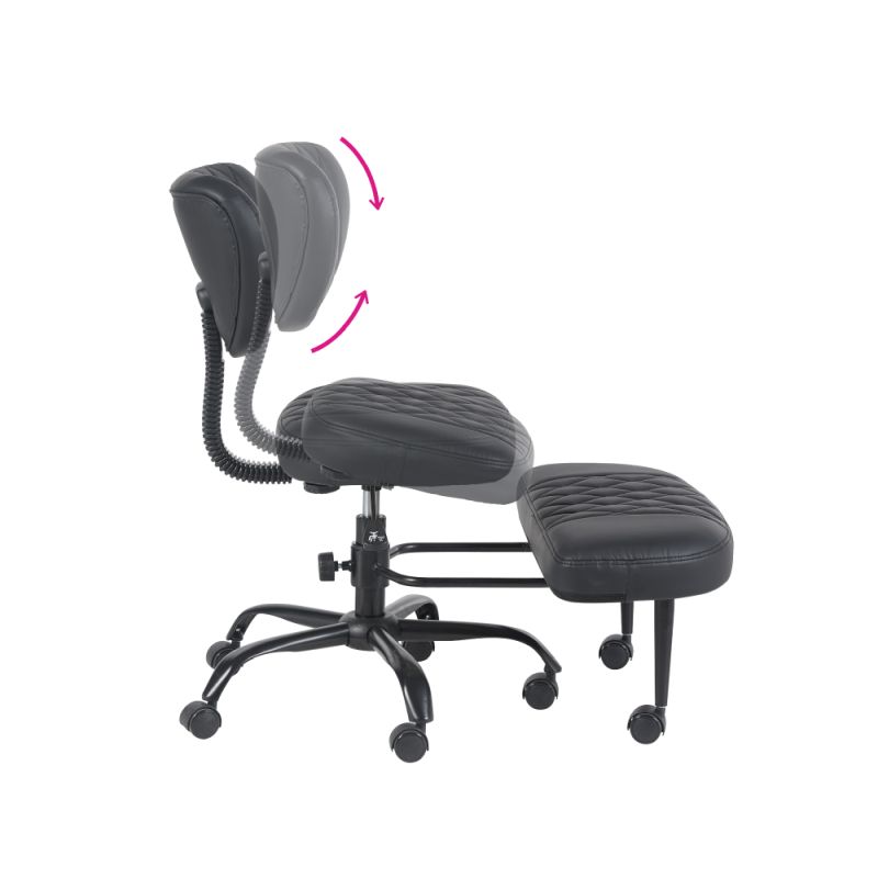 Ergonomická kľakačka, čierna ekokoža, čierny kov