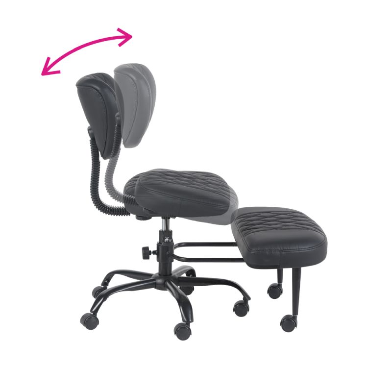 Ergonomická kľakačka, čierna ekokoža, čierny kov