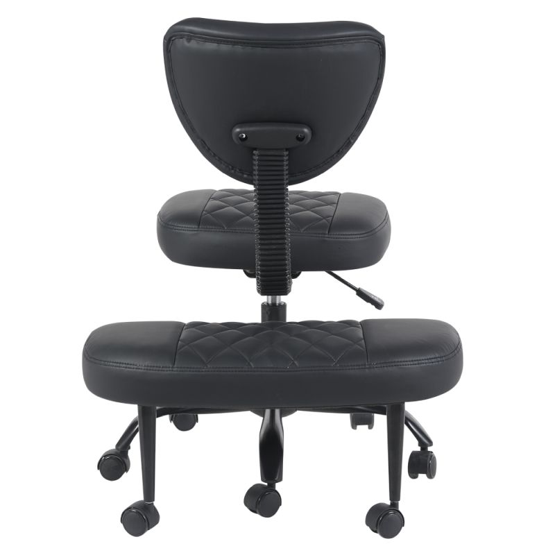 Ergonomická kľakačka, čierna ekokoža, čierny kov