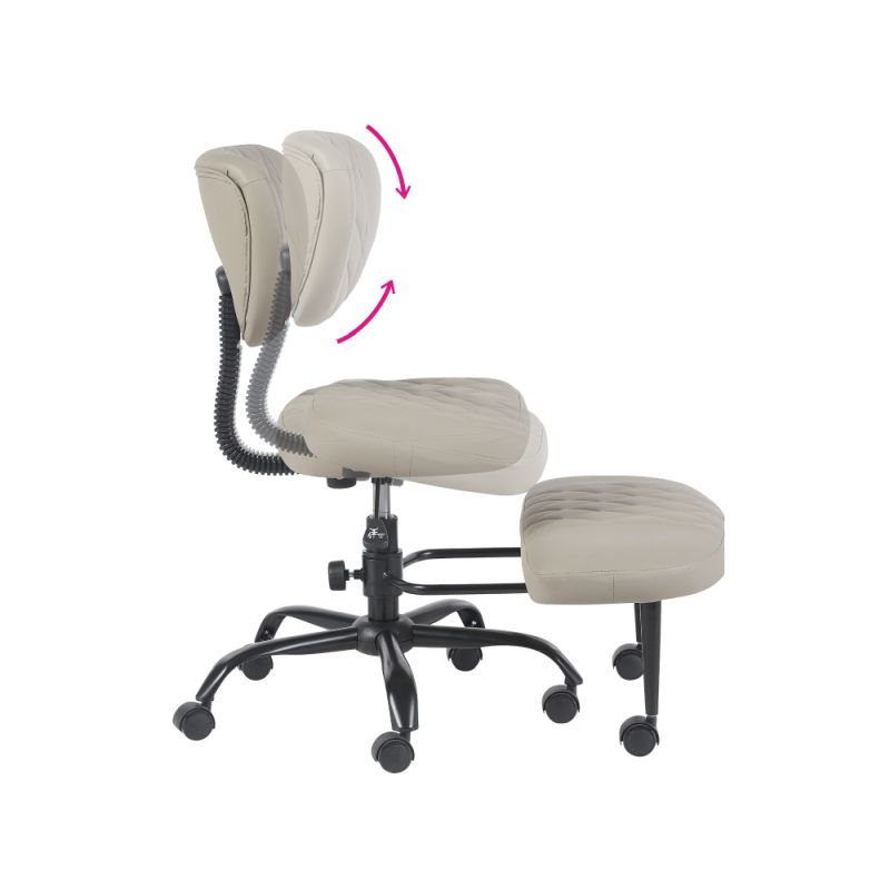 Ergonomická kľakačka, sivohnedá Taupe ekokoža, čierny kov